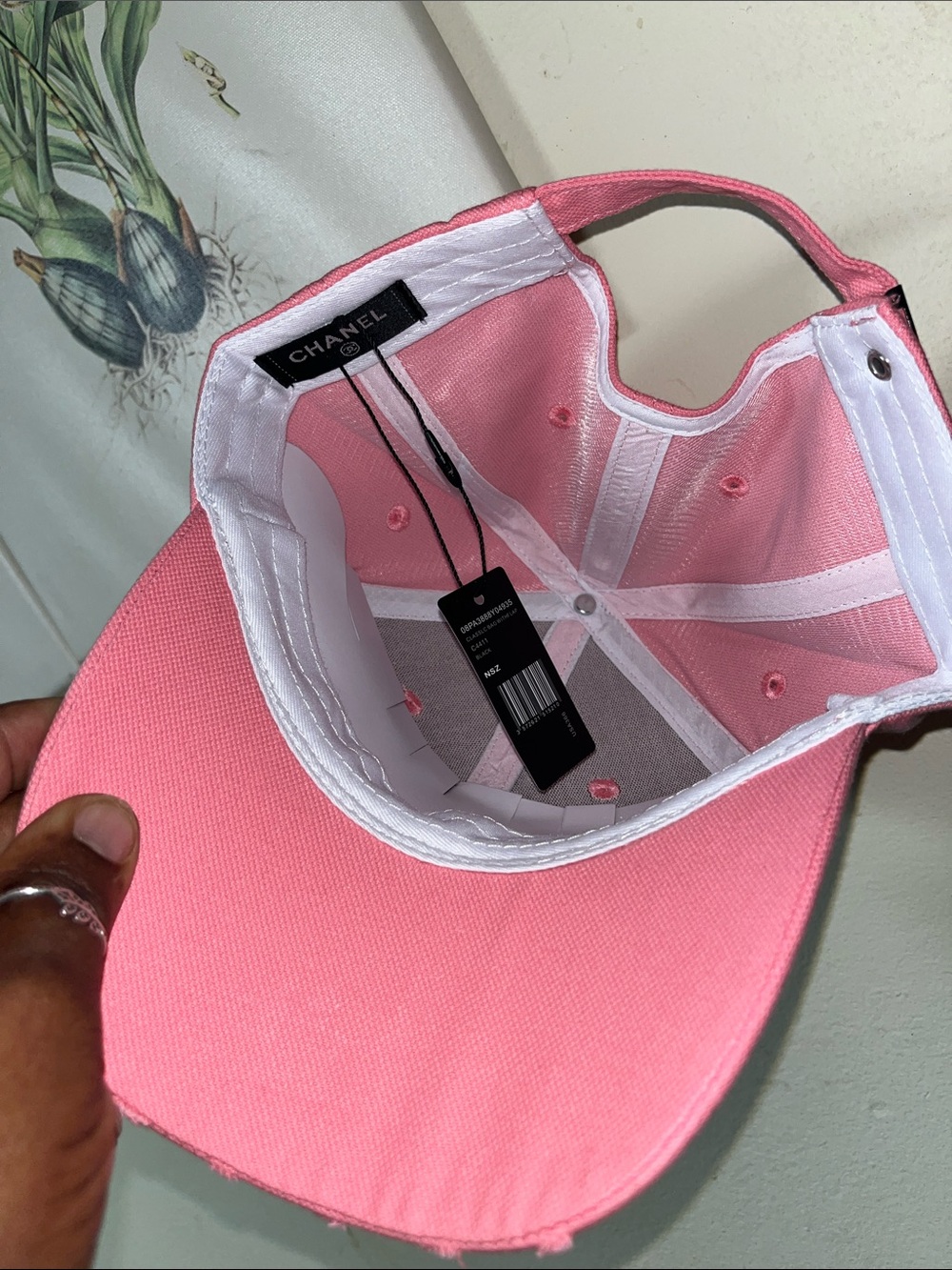 CHANEL Pink Embroidered CC Baseball Cap - Picture 2 of 3